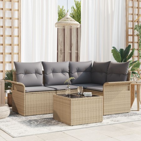 Juego de Sofás de Jardín de 5 Piezas con Cojines Ratan Negro by , Outdoor sofas - Ref: Foro24-3345350, Price: 354,99 €, Disco...