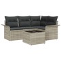 Juego de Sofá de Jardín de 5 Piezas con Cojines Gris Poliratán by , Outdoor sofas - Ref: Foro24-3345352, Price: 364,13 €, Dis...