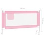 Barandilla de seguridad cama de niño rosa tela 160x25 cm de vidaXL, Barandillas de seguridad - Ref: Foro24-10203, Precio: 36,...