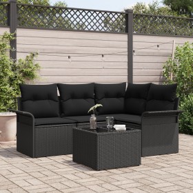 Conjunto de Sofá de Jardín de 5 Piezas con Cojines Beige Poliratán by , Outdoor sofas - Ref: Foro24-3345353, Price: 352,87 €,...
