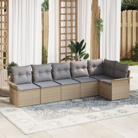 Juego de Sofá de Jardín de 6 Piezas con Cojines Beige Ratán Sintético by , Outdoor sofas - Ref: Foro24-3345380, Price: 412,71...