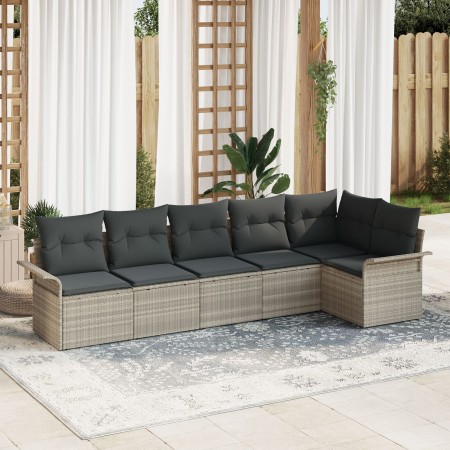 Juego de Sofá con Cojines de 6 Piezas Gris Claro de Polirratán von , Outdoor-Sofas - Ref: Foro24-3345382, Preis: 433,36 €, Ra...