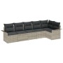 Juego de Sofá con Cojines de 6 Piezas Gris Claro de Polirratán von , Outdoor-Sofas - Ref: Foro24-3345382, Preis: 433,36 €, Ra...