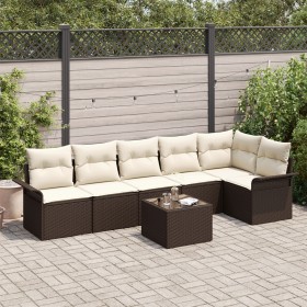 Juego de Sofás de 6 Piezas con Cojines de Poliratán Gris de , Sofás de exterior - Ref: Foro24-3345388, Precio: 478,93 €, Desc...