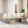 Juego de Sofá de Jardín de 7 Piezas con Cojines Marrón Poliratán by , Outdoor sofas - Ref: Foro24-3345391, Price: 463,44 €, D...