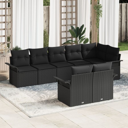 Juego de Sofá de Jardín de 8 Piezas con Cojines Negro Polirratán by , Outdoor sofas - Ref: Foro24-3345413, Price: 578,02 €, D...