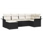 Juego de Sofás de Jardín de 6 piezas con Cojines Negro Poliratán by , Outdoor sofas - Ref: Foro24-3345427, Price: 374,10 €, D...