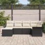 Juego de Sofás de Jardín de 6 piezas con Cojines Negro Poliratán by , Outdoor sofas - Ref: Foro24-3345427, Price: 374,10 €, D...