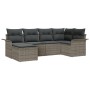 Juego de Sofás de Jardín de 6 Piezas con Cojines Gris Poliratán by , Outdoor sofas - Ref: Foro24-3345429, Price: 381,65 €, Di...