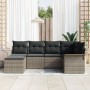 Juego de Sofás de Jardín de 6 Piezas con Cojines Gris Poliratán by , Outdoor sofas - Ref: Foro24-3345429, Price: 381,65 €, Di...