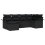 Conjunto de Sofá de Jardín de 6 Piezas con Cojines Negro Polirratán by , Outdoor sofas - Ref: Foro24-3345433, Price: 397,78 €...