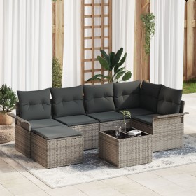 Conjunto de sofá de jardín de 6 partes con cojines de ratán sintético negro von , Outdoor-Sofas - Ref: Foro24-3345439, Preis:...