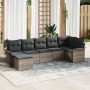 Juego de Sofá de Jardín de 7 Piezas con Cojines Gris Poliratán by , Outdoor sofas - Ref: Foro24-3345449, Price: 441,66 €, Dis...