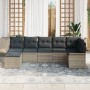 Juego de Sofá de Jardín de 7 Piezas con Cojines Gris Claro Poliratán by , Outdoor sofas - Ref: Foro24-3345452, Price: 499,63 ...
