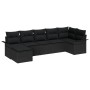 Set de Sofá de Jardín de 7 Piezas con Cojines Negro Poliratán by , Outdoor sofas - Ref: Foro24-3345453, Price: 451,43 €, Disc...