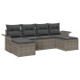 Conjunto de Sofá de Jardín de 6 Piezas con Cojines Gris Poliratán by , Outdoor sofas - Ref: Foro24-3345469, Price: 349,48 €, ...