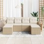 Juego de Sofá de Jardín de 6 Piezas con Cojines Beige de Rattan Poliéster by , Outdoor sofas - Ref: Foro24-3345471, Price: 36...