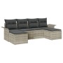 Conjunto de Sofás de Jardín de 6 Piezas con Cojines Gris Claro Ratán Poliéster von , Outdoor-Sofas - Ref: Foro24-3345472, Pre...