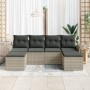 Conjunto de Sofás de Jardín de 6 Piezas con Cojines Gris Claro Ratán Poliéster von , Outdoor-Sofas - Ref: Foro24-3345472, Pre...