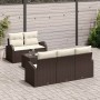 Conjunto de sofá de jardín 6 pcs Marrón 55 x 55 x 37 cm