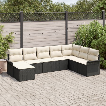 Juego de Sofá de Jardín de 8 piezas con cojines en ratán polipropileno negro by , Outdoor sofas - Ref: Foro24-3345477, Price:...