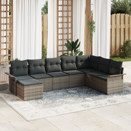 Juego de Sofá de Jardín de 8 Piezas con Cojines de Poliratán Gris by , Outdoor sofas - Ref: Foro24-3345479, Price: 492,37 €, ...