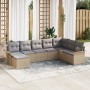 Conjunto de Sofá de Jardín de 8 Piezas con Cojines Beige de Polirratán by , Outdoor sofas - Ref: Foro24-3345480, Price: 487,6...