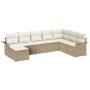 Set de sofá de jardín de 8 piezas con cojines ratán beige by , Outdoor sofas - Ref: Foro24-3345481, Price: 527,08 €, Discount: %