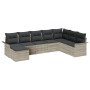 Conjunto de Sofá de Jardín de 8 Piezas con Cojines Gris Claro de Ratan Poliéster de , Sofás de exterior - Ref: Foro24-3345482...
