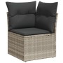 Conjunto de Sofá de Jardín de 8 Piezas con Cojines Gris Claro de Ratan Poliéster de , Sofás de exterior - Ref: Foro24-3345482...