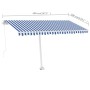 Blau-weiße manuell ausziehbare Fußmarkise 400x300 cm von vidaXL, Markisen - Ref: Foro24-3069536, Preis: 559,01 €, Rabatt: %