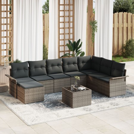 Juego de Sofá de Jardín de 8 Piezas con Cojines Gris Ratán Polimérico by , Outdoor sofas - Ref: Foro24-3345489, Price: 540,20...
