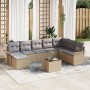 Set de Sofá de Jardín de 9 Piezas con Cojines de Ratán de Poliéster Negro by , Outdoor sofas - Ref: Foro24-3345490, Price: 53...