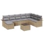 Set de Sofá de Jardín de 9 Piezas con Cojines de Ratán de Poliéster Negro by , Outdoor sofas - Ref: Foro24-3345490, Price: 53...
