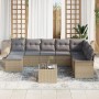 Set de Sofá de Jardín de 9 Piezas con Cojines de Ratán de Poliéster Negro by , Outdoor sofas - Ref: Foro24-3345490, Price: 53...