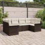 Conjunto de Sofá de Jardín de 6 Piezas con Cojines Marrón Poliratán by , Outdoor sofas - Ref: Foro24-3345498, Price: 411,06 €...