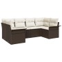 Conjunto de Sofá de Jardín de 6 Piezas con Cojines Marrón Poliratán by , Outdoor sofas - Ref: Foro24-3345498, Price: 411,06 €...