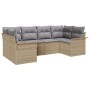 Conjunto de Sofás de Jardín de 6 Piezas con Cojines Beige Ratán Polipropileno by , Outdoor sofas - Ref: Foro24-3345500, Price...