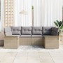 Conjunto de Sofás de Jardín de 6 Piezas con Cojines Beige Ratán Polipropileno by , Outdoor sofas - Ref: Foro24-3345500, Price...