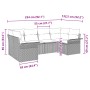 Set de Sofá de Jardín de 6 piezas con Cojines de Ratán Poliéster Gris Claro by , Outdoor sofas - Ref: Foro24-3345502, Price: ...