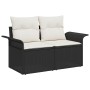 Conjunto de sofá de jardín de 7 piezas con cojines en poliratán negro by , Outdoor sofas - Ref: Foro24-3345507, Price: 445,73...