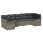 Conjunto de Sofá de Jardín de 7 Piezas con Cojines en Gris de Ratán Sintético von , Outdoor-Sofas - Ref: Foro24-3345509, Prei...