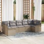 Juego de Sofá de Jardín de 7 Piezas con Cojines Beige Polirratán by , Outdoor sofas - Ref: Foro24-3345510, Price: 494,32 €, D...