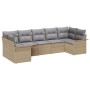 Juego de Sofá de Jardín de 7 Piezas con Cojines Beige Polirratán by , Outdoor sofas - Ref: Foro24-3345510, Price: 494,32 €, D...