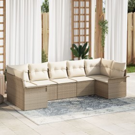 Juego de Sofá de Jardín de 7 Piezas con Cojines en Ratán Sintético Beige by , Outdoor sofas - Ref: Foro24-3345511, Price: 498...