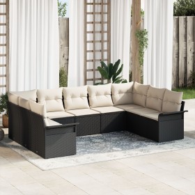 Juego de Sofá de Jardín de 9 Piezas con Cojines Negro Ratán Sintético by , Outdoor sofas - Ref: Foro24-3345517, Price: 528,77...