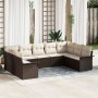 Juego de Sofá de Jardín de 9 Piezas con Cojines Marrón Ratán Poli by , Outdoor sofas - Ref: Foro24-3345518, Price: 592,97 €, ...