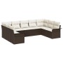 Juego de Sofá de Jardín de 9 Piezas con Cojines Marrón Ratán Poli by , Outdoor sofas - Ref: Foro24-3345518, Price: 592,97 €, ...