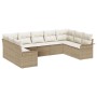 Juego de Sofá de Jardín de 9 Piezas con Cojines Beige Ratán Poliéster by , Outdoor sofas - Ref: Foro24-3345521, Price: 605,34...