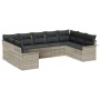 Conjunto de Sofá de Jardín de 9 Piezas con Cojines Gris Claro Poliratán von , Outdoor-Sofas - Ref: Foro24-3345522, Preis: 632...